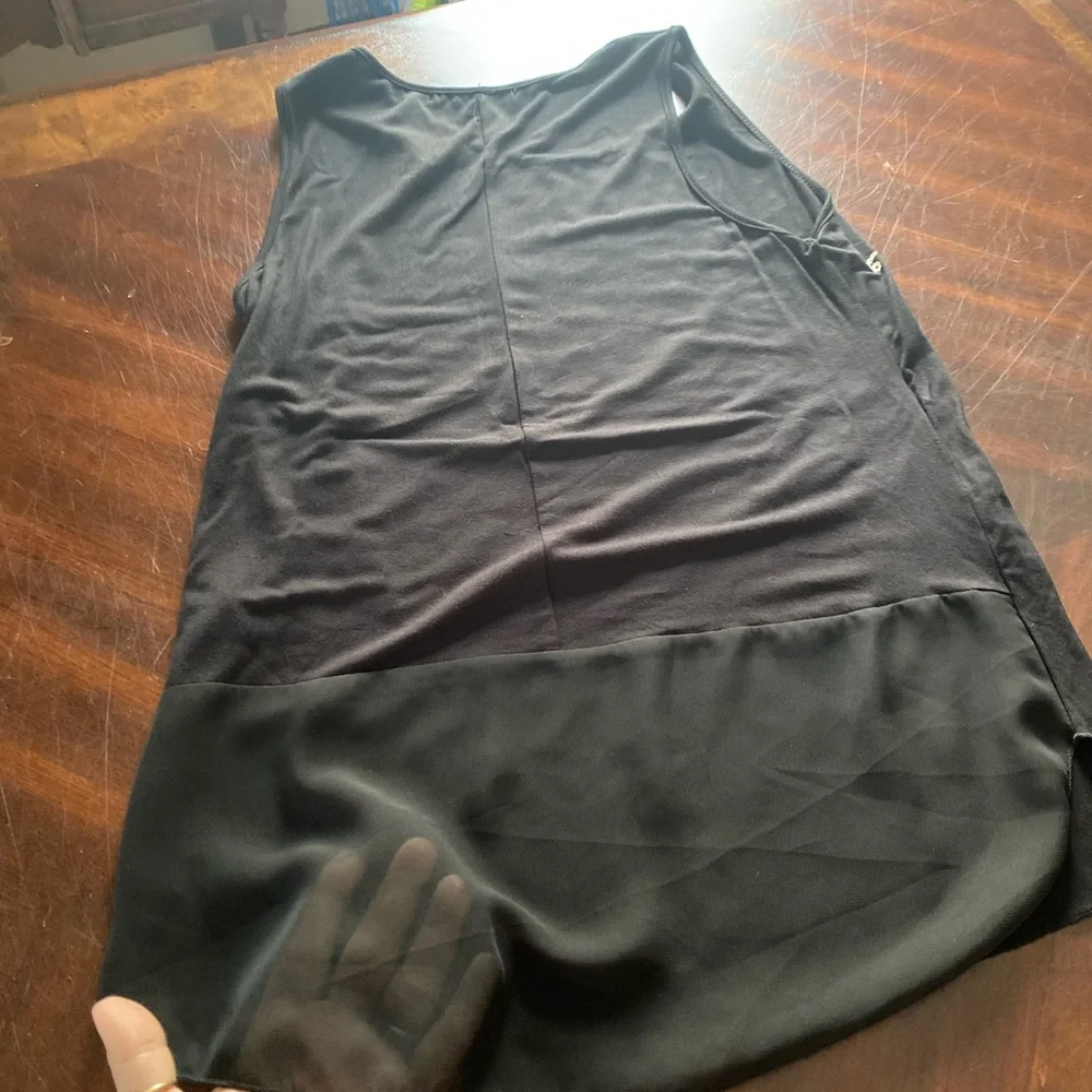 B.L.E.U. Black and Cream Graphic Tank Top - Picture 3 of 3